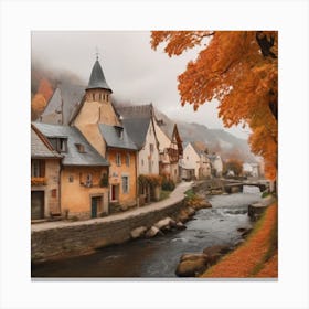 Autumn In The Village Canvas Print