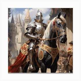 Knight On Horseback 1 Canvas Print