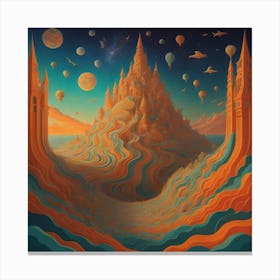 Dreamscapes, artwork that takes viewers on a whimsical journey through a surreal world. Art Style_V4 Creative Canvas Print