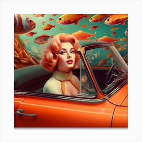 'Fish In The Car' 1 Canvas Print