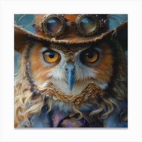 Steampunk Owl 9 Canvas Print