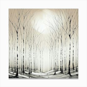 Moonlight In The Woods Canvas Print