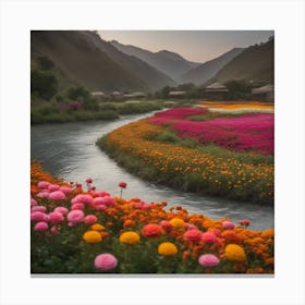 Tibetan Flowers Canvas Print