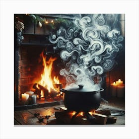 Witch In A Pot Canvas Print