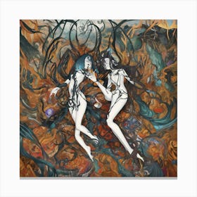 Two Women In Flames Canvas Print