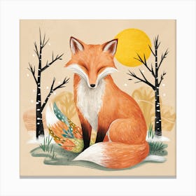 Rainbow Fox Nursery (4) Canvas Print