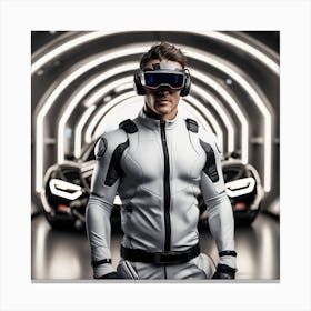 Futuristic Man In Vr Glasses 5 Canvas Print