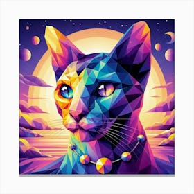 Smudge Low Poly Cat Canvas Print