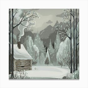 Cabin In The Woods Canvas Print