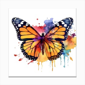 Monarch Butterfly Watercolor Painting Canvas Print