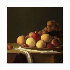 Still Life Apricots Canvas Print