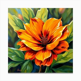 Orange Dahlia Canvas Print