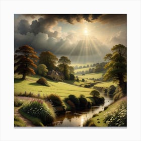 Sunrise Over A Valley Canvas Print