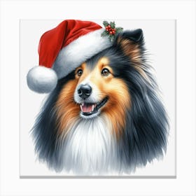 Sheltie Christmas Hat Toile