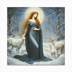 Winter Forest Goddess Canvas Print