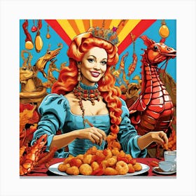 Lady At A Table Canvas Print