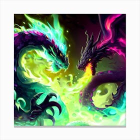 Dragons Fighting 2 Canvas Print