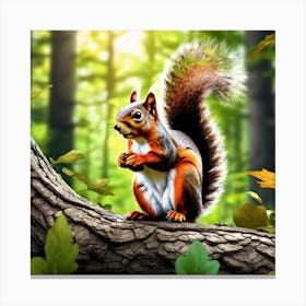 Squirrel In The Forest 370 Canvas Print