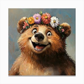 Bear With Flower Crown 10 Toile