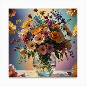 Flowers In A Vase 3 Canvas Print