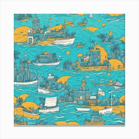 Seaside Town Canvas Print