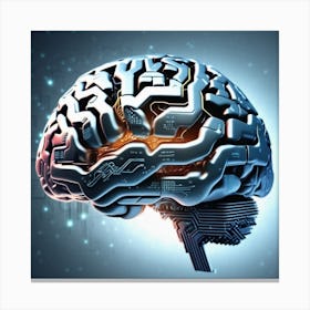 Brain With Circuits Canvas Print