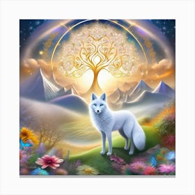 White Fox Canvas Print