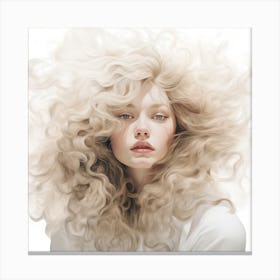 Girl With Curly Hair Canvas Print