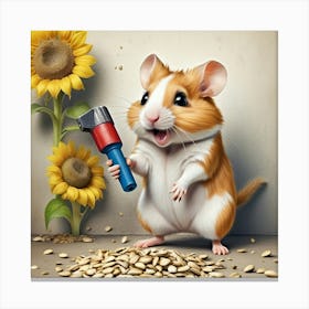 Hamster With Hammer Canvas Print