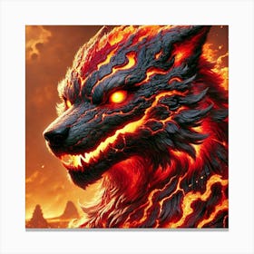 Yang Fire Wolf 2 Canvas Print