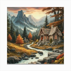 A peaceful, lively autumn landscape 10 Canvas Print
