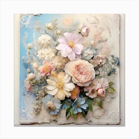 Vintage Pastel Flowers 16 Canvas Print