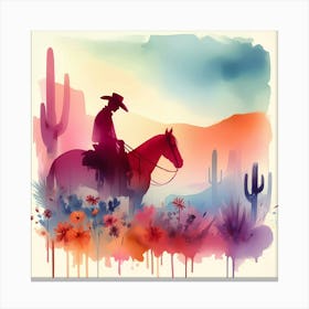 Watercolor Cowboy Painting 4 Canvas Print