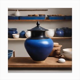 BB Borsa Blue Vase Canvas Print