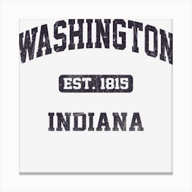 Washington Indiana In Vintage State Athletic Style Canvas Print