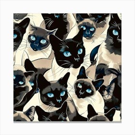 Siamese Cats Canvas Print