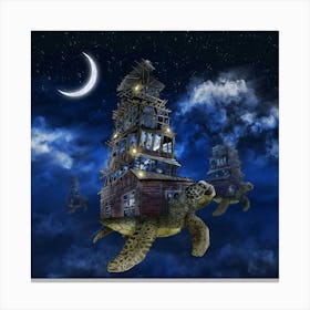 Turtles in the Night Canvas Print