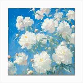 White Peonies Canvas Print