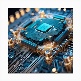 Close Up Of A Computer Chip 2 Canvas Print