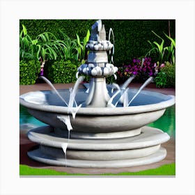 Fountain In The Garden 1 Canvas Print