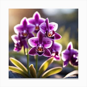 Orchids On Rocks Canvas Print