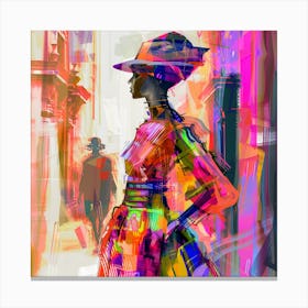 Woman In A Colorful Dress 2 Canvas Print