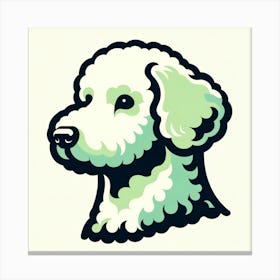 Green Stencil Dog Canvas Print