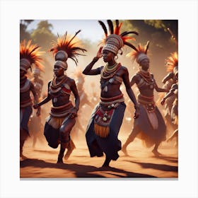 African Dancers Canvas Print