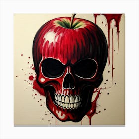 Bloody Apple Skull Canvas Print