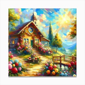 House In The Garden 1 Canvas Print