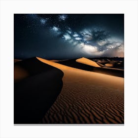 Night Sky Over Desert Canvas Print