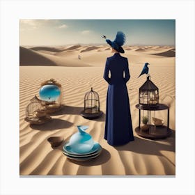Birdcages In The Desert Canvas Print
