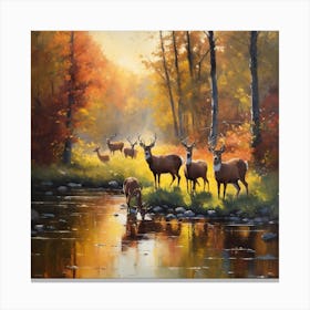 Herd of deer 2 Canvas Print