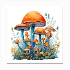 Mushrooms In The Forest 65 Canvas Print
